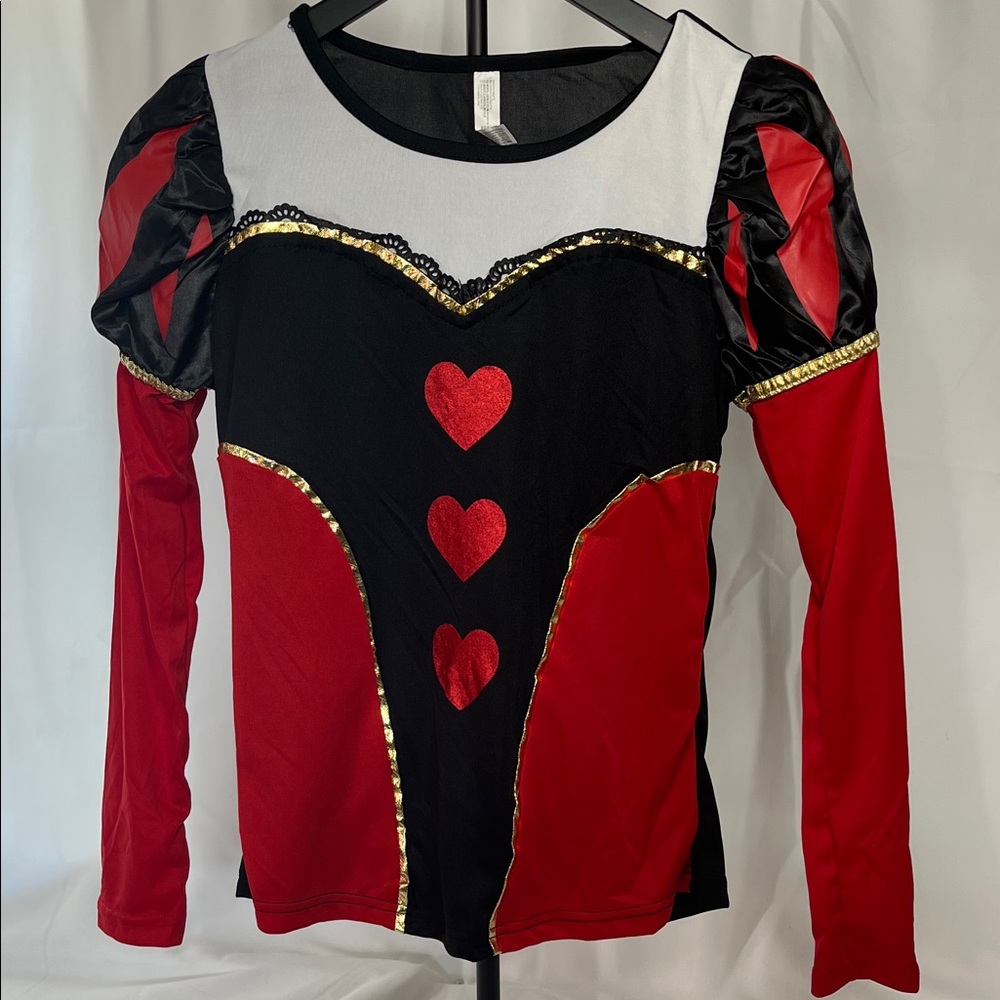 Black and Red Long Sleeve Heart Top